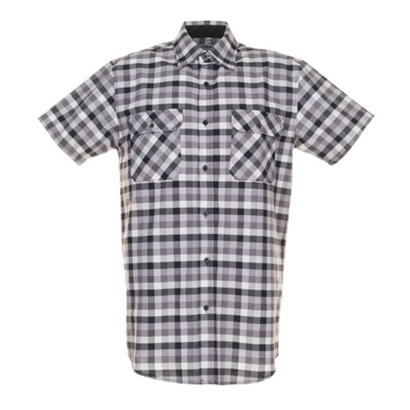 Planam Country Hemd 1/4-Arm schwarz kariert