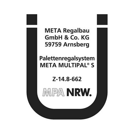 Meta Großfachregal Grundregal 3300 x 2700 x 800 mm verzinkt / rotorange multipal S + Stahlpaneelen