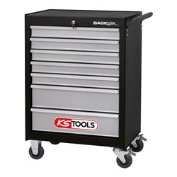 KS Tools BASICline Werkstattwagen, schwarz/silber