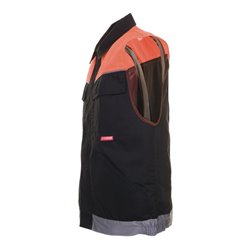 Planam Weste Visline schwarz/orange/zink