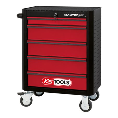 KS Tools MASTERline Werkstattwagen, schwarz/rot