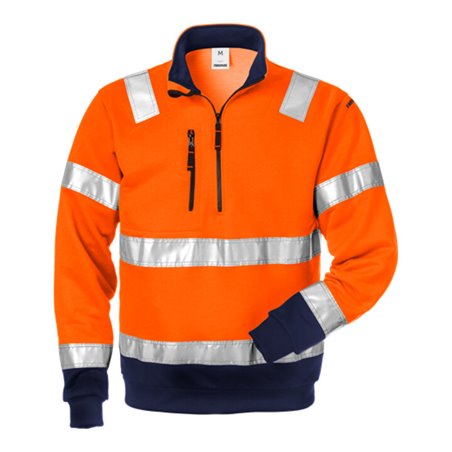 Fristads High Vis Zipper-Sweatshirt Kl. 3 728 SHV Orange (Herren)