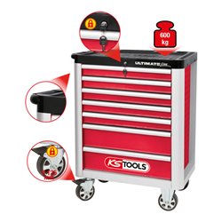 KS Tools ULTIMATEline Werkstattwagen, rot/silber