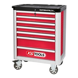 KS Tools ULTIMATEline Werkstattwagen, rot/silber