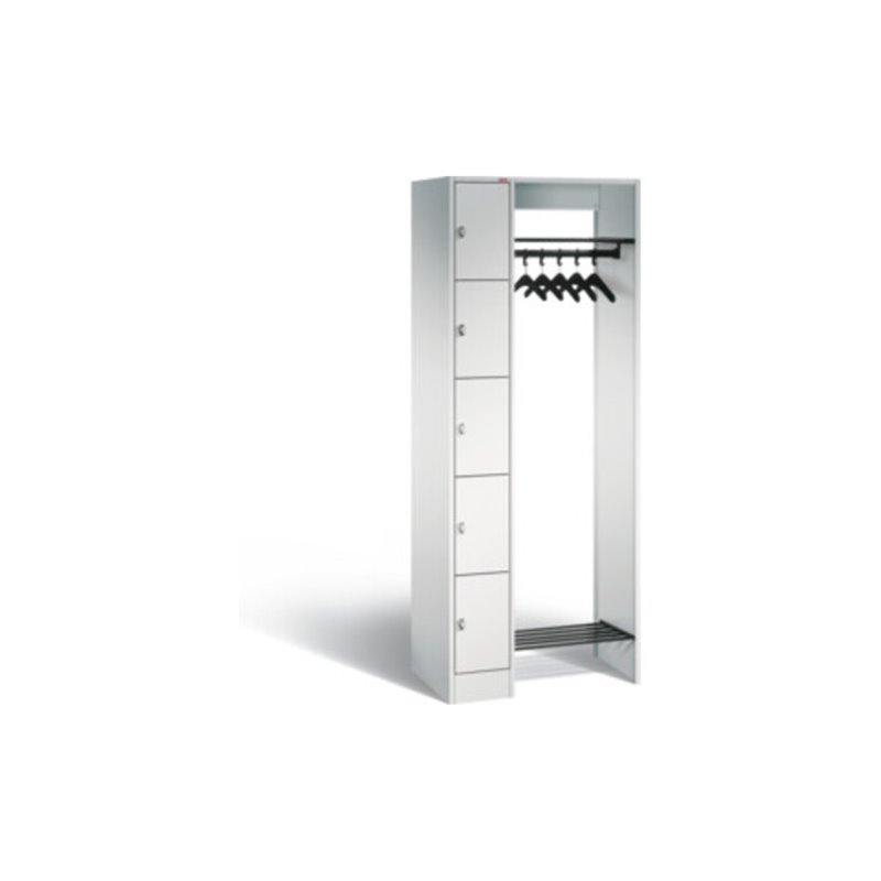 STIER Offene Garderobe mit 5 Schließfächern 1950x1430x480mm