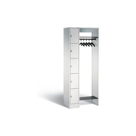 STIER Offene Garderobe mit 5 Schließfächern 1950x1430x480mm