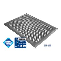 Kraiburg ergonomische Arbeitsplatzmatte Ergolastec Basic Superdrain für Lebensmittelbereiche