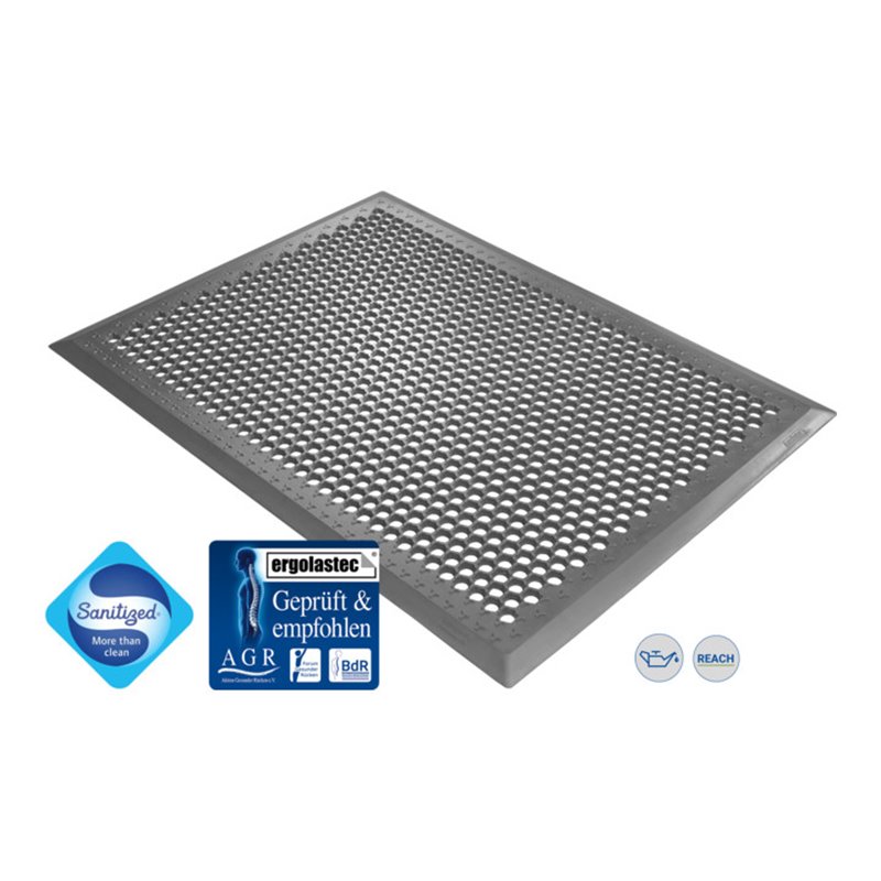 Kraiburg ergonomische Arbeitsplatzmatte Ergolastec Basic Superdrain für Lebensmittelbereiche