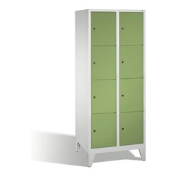 C+P Fächerschrank Classic auf Füßen 8 Fächer Front Resedagrün Korpus Lichtgrau