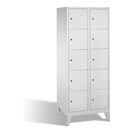 C+P Fächerschrank Classic auf Füßen 10 Fächer Front Lichtgrau Korpus Lichtgrau