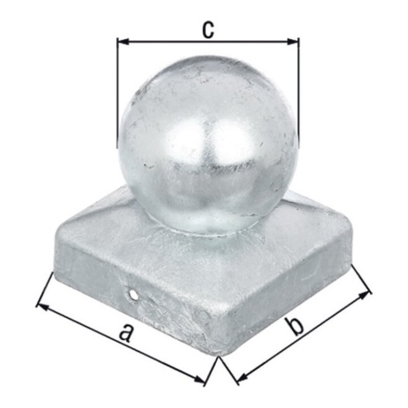 Pfostenkappe eck.m.Kugelkopf ma GAH Edelstahl