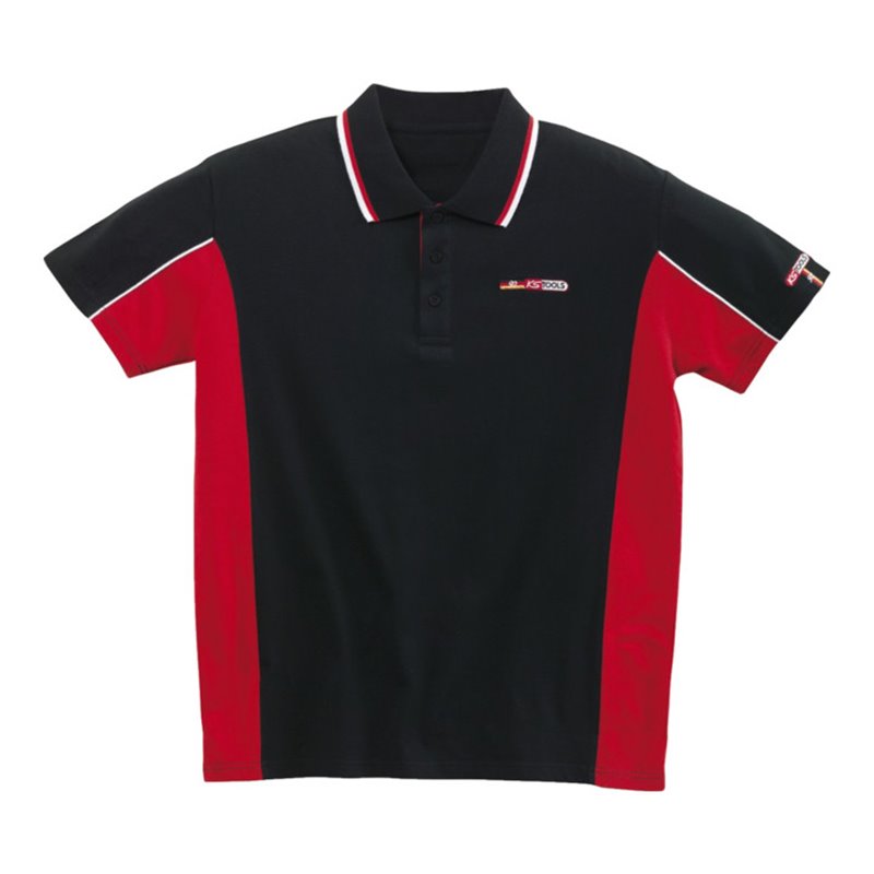 KS Tools Polo-Shirt-schwarz-rot
