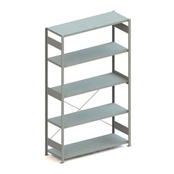 Meta Steckregal Grundregal S3 CLIP 200 GR lichtgrau + 5 Böden