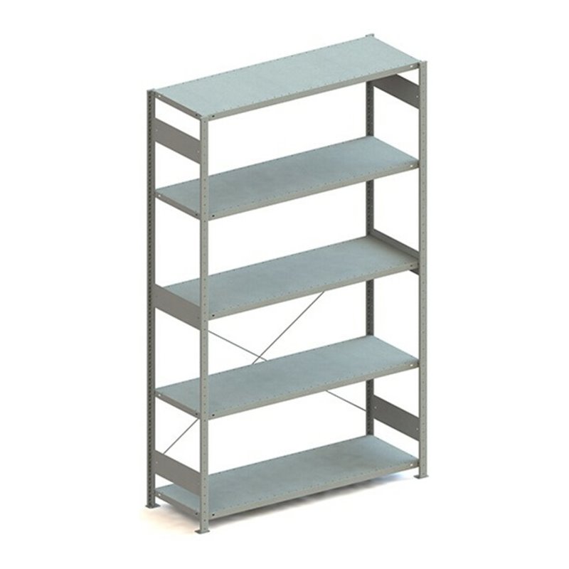 Meta Steckregal Grundregal S3 CLIP 200 GR lichtgrau + 5 Böden