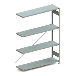 Meta Steckregal Anbauregal S3 CLIP 200 AR lichtgrau + 5 Böden