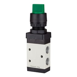 RIEGLER 3/2-Wegeventil manuell Drehhebel grün