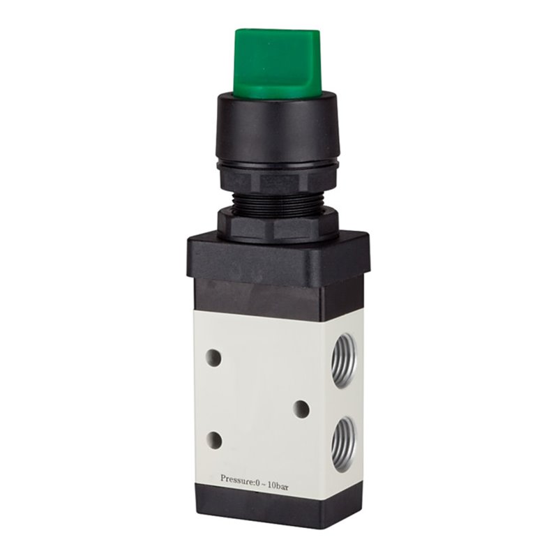 RIEGLER 3/2-Wegeventil manuell Drehhebel grün