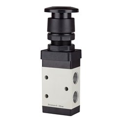 RIEGLER 3/2-Wegeventil manuell Pilztaster schwarz