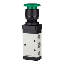 RIEGLER 5/2-Wegeventil manuell Pilztaster grün