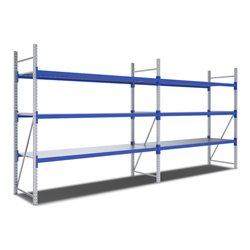 Bito Weitspannregal Set / F3 2500x 800x2700 G-/A-Feld 3Ebenen Stahlsegment RAL5010