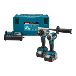 Makita Akku Kombi-Set 18 V für schwere Bohr- und (Schlag-)Schraubarbeiten DLX2432TJ