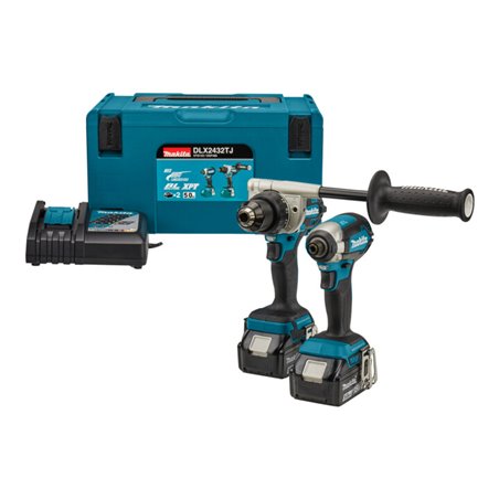 Makita Akku Kombi-Set 18 V für schwere Bohr- und (Schlag-)Schraubarbeiten DLX2432TJ