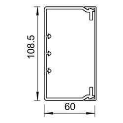 OBO Bettermann Vertr Wand+Deckenkanal m.Obert. 60x110mm,PVC WDK60110LGR