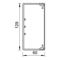 OBO Bettermann Vertr Wand+Deckenkanal m.Obert. 60x130mm,PVC WDK60130CW