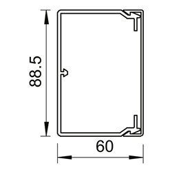 OBO Bettermann Vertr Wand+Deckenkanal m.Obert. 60x90mm,PVC WDK60090GR