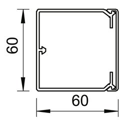 OBO Bettermann Vertr Wand+Deckenkanal m.Obert. 60x60mm,PVC WDK60060CW
