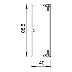 OBO Bettermann Vertr Wand+Deckenkanal m.Obert. 40x110mm,PVC WDK40110RW