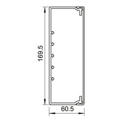 OBO Bettermann Vertr Wand+Deckenkanal m.Obert. 60x170mm,PVC WDK60170RW