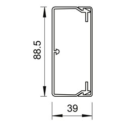 OBO Bettermann Vertr Wand+Deckenkanal m.Obert. 40x90mm,PVC WDK40090RW