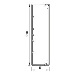 OBO Bettermann Vertr Wand+Deckenkanal m.Obert. 60x210mm,PVC WDK60210RW