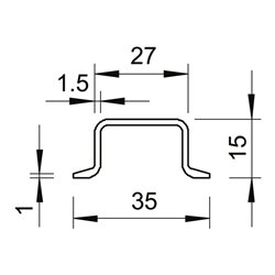 OBO Bettermann Vertr Hutschiene ungelocht 2069 15 1.5 GTP