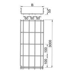 OBO Bettermann Vertr Gitterkabelrinne 55x400x3000mm GRM 55 400 G