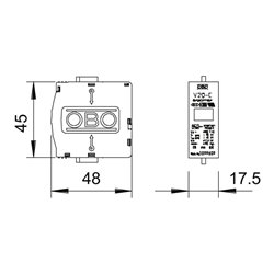 OBO Bettermann Vertr Oberteil f.Übersp.ableiter Modul 220V V20-C 0-280