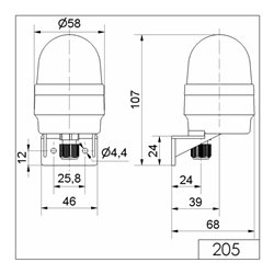 Werma Blitzleuchte 230V AC ge 20530068