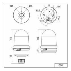 Werma Blitzleuchte 230V AC rt 82810068