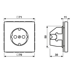 Jung SCHUKO-Steckdose 16A 250V m.Berührungsschutz GCR 1520 KI