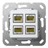 Gira Modular Jack RJ45 Cat6A rws 4fach LSA Plus 569903