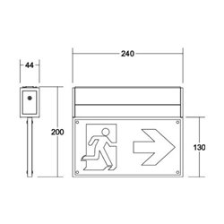 Brumberg Leuchten LED-Rettungszeichenleuchte mit Piktogramm, 3/8h 79230264