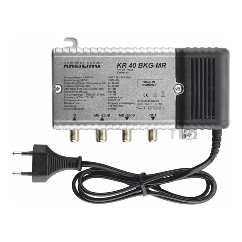 Kreiling Tech. BK-Verstärker 39dB 29dB Rückweg 0-65MHz KR 40 BKG-MR