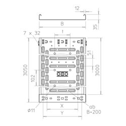 OBO Bettermann Vertr Kabelrinne m.Verbinder 35x200mm RKSM 320 FS