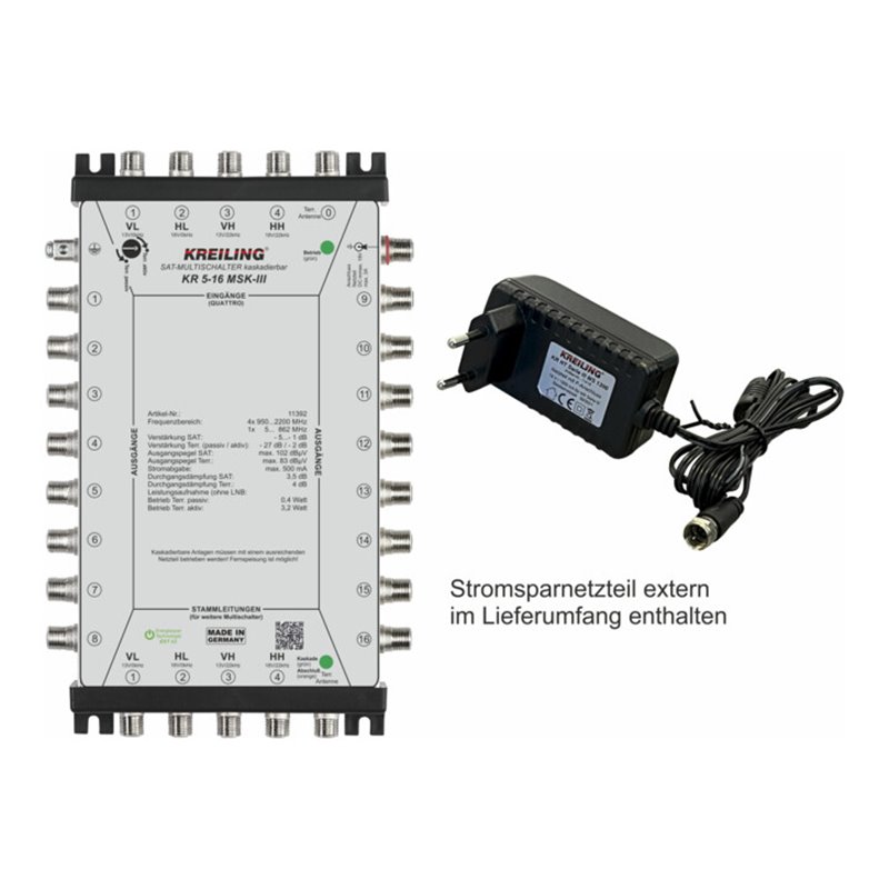 Kreiling Tech. Multischalter kaskadierbar 4+1 Ein., 16 Teil. KR 5-16 MSK-III