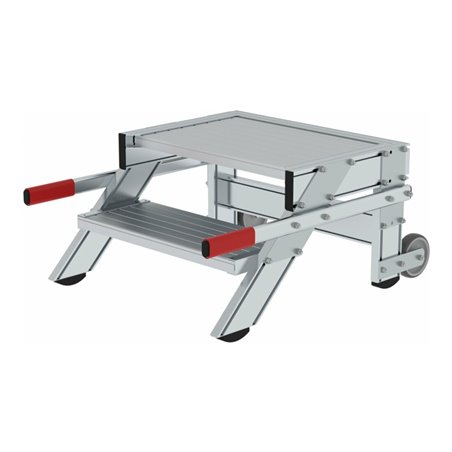 MUNK Aluminium-Arbeitspodest fahrbar: Aluminium geriffelt