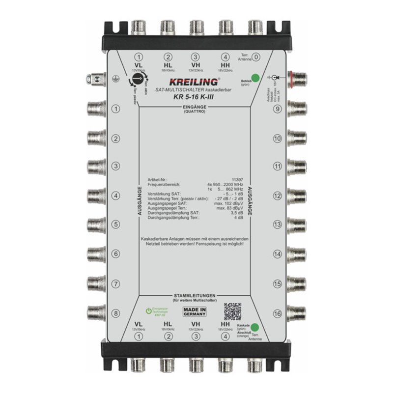 Kreiling Tech. Multischalter kaskadierbar 4+1 Ein., 16 Teil. KR 5-16 K-III