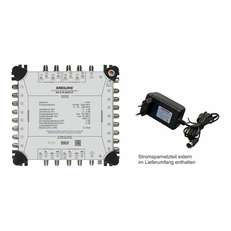 Kreiling Tech. Multischalter kaskadierbar 8+1 Ein., 16 Teil. KR 9-16 MSK-III