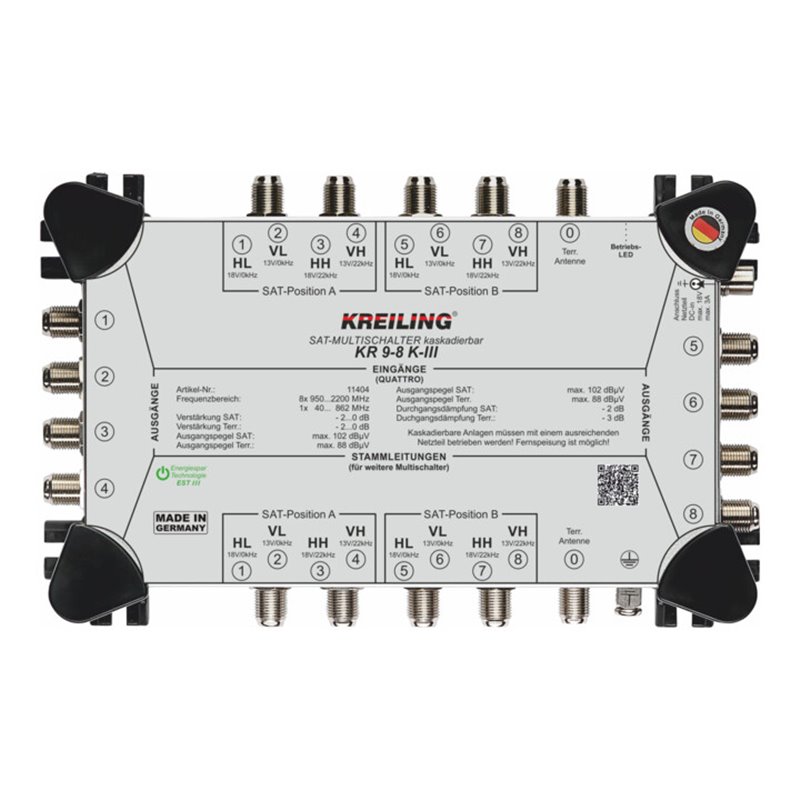 Kreiling Tech. Multischalter kaskadierbar 8+1 Ein., 8 Teil. KR 9-8 K-III