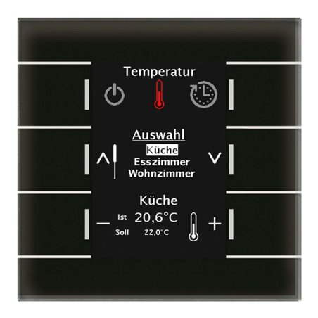 MDT technologies Glas Bedienzentrale Smart mit Farbdisplay,sw BE-GBZS.01